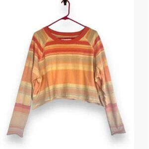 We The Free Baha Orange Striped Long Sleeve Top - XL